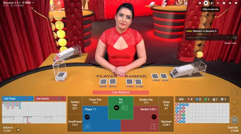 Live baccarat